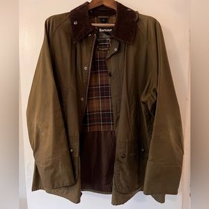 Men’s Size 46 Barbour Bedale Wax Jacket Rustic/Green Color